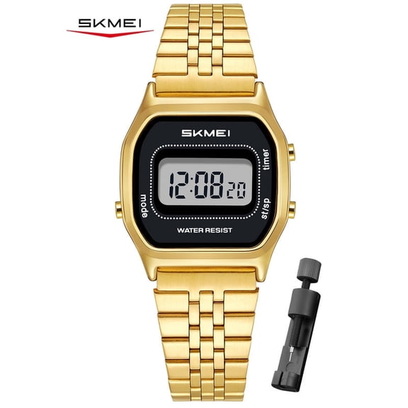SKMEI Watch for Women Waterproof Digital Watch Square Stainless Steel Women Watch