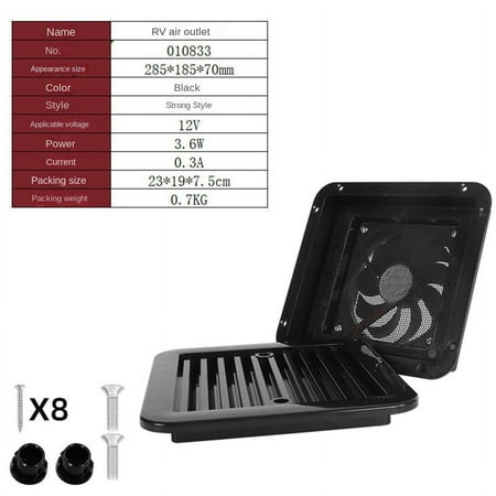 

Air Outlet Radiator Ventilation Vent Ventilation Fan Accessories model Black