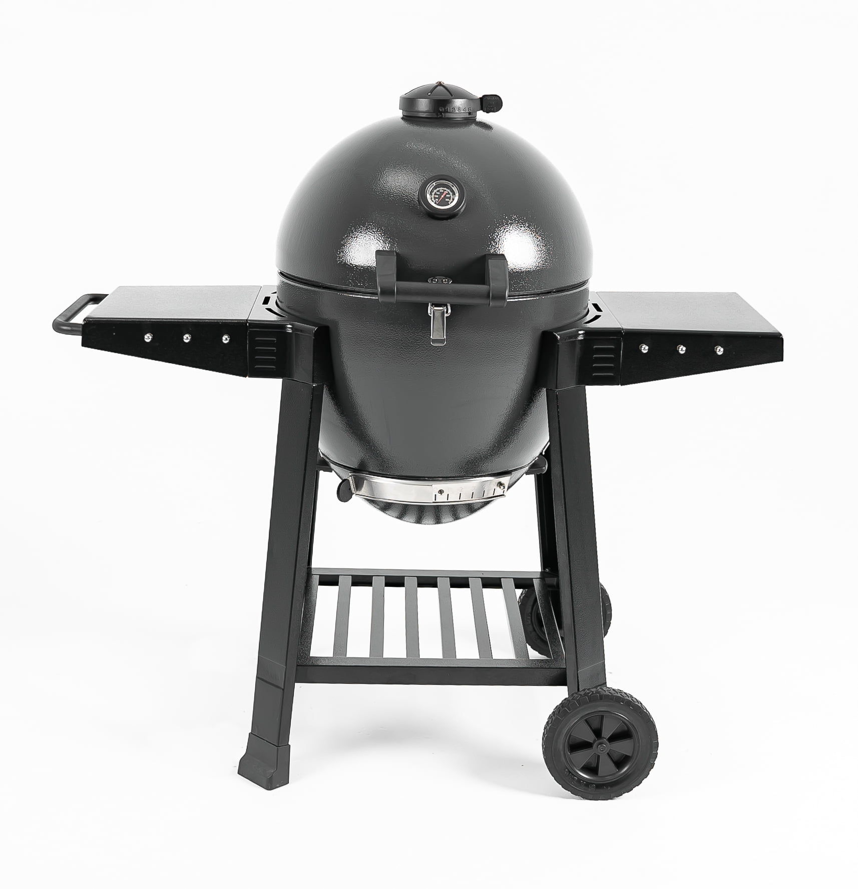 BrandMan Rodeo Steel Kamado Charcoal BBQ Grill / Tactical Gray & Black