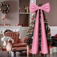 thumbnail image 2 of 71 x 20 Inch Extra Large Pink Velvet Christmas Bow, Giant Xmas Tree Topper Decoration for Home, Wreaths, Walls, Stairs & Backdrops, Festive Holiday, Birthday, Wedding & Party Decorating Ribbon, 2 of 6