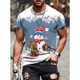 thumbnail image 1 of Camiseta con estampado gráfico de Papá Noel para hombre, camisetas navideñas con cuello redondo, camisetas divertidas de manga corta, camiseta de gimnasio de gran tamaño, ropa de moda para hombre, 1 of 5