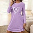 thumbnail image 2 of Royisotas Plus Size Nightgowns for Women Winter Soft Nightshirts Crewneck Loose Long Sleeve Ladies SleepShirts Long, 2 of 7