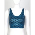 thumbnail image 5 of Zaldita Women Fish Scale Print Crop Tops Sleeveless U Neck Y2K Tops Dance Workout Yoga Street Tank Blue One Size, 5 of 7