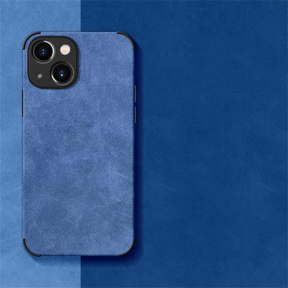 Luxury Shockproof Matte Lambskin Leather Case for iPhone 16 15 14 13 12 11 Pro X Xr Xs Max 7 8 Plus Soft Fabric Vintage Cover(for iPhone 11 Pro/Navy)