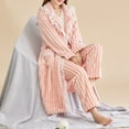 thumbnail image 5 of Sngxgn Women's Cotton Long-Sleeve Shirt and Full-Length Pajama Set(Pink,M), 5 of 6
