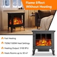 thumbnail image 5 of Waleaf 24" Freestanding Electric Fireplace Heater Stove with Remote Control, Adjustable 3D Flame Brightness & Tip-Over Protection, 750W/1500W Portable Indoor Space Heater for Indoor Use, 5 of 8