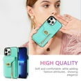 thumbnail image 3 of Dteck for Apple iPhone 13 Pro Max Zipper Pocket Case, Flip PU Leather Wallet Crossbody Shoulder Strap Lanyard Case with Credit Card Holder Women RFID Blocking Protective Purse Cover, mint, 3 of 7