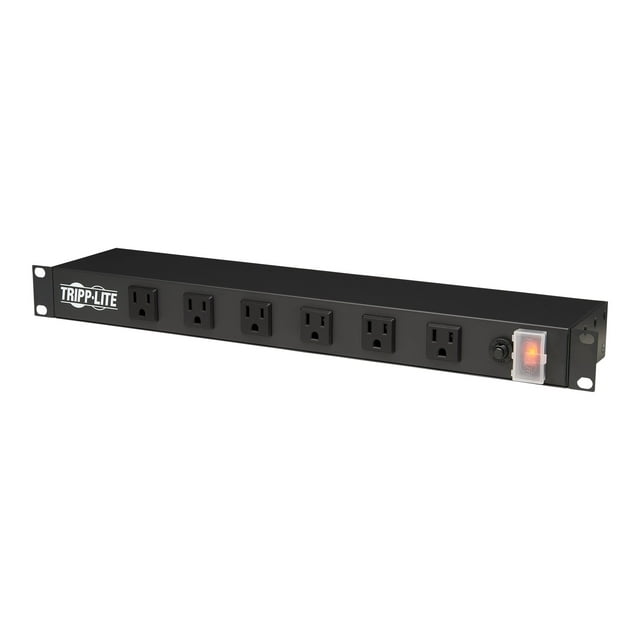 Tripp Lite Power Strip Rackmount Metal 120V 5-15R Right Angle 12 Outlet 1U - Power distribution strip (rack-mountable) - AC 120 V - input: NEMA 5-15 - output connectors: 12 (NEMA 5-15) - 1U - 19" - 15 ft cord