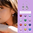 thumbnail image 4 of ChicSilver Princess Crown Heart Charm Dangle Earrings .925 Sterling Silver June Alexandrite Purple Birthstone Earrings for Her, 4 of 9