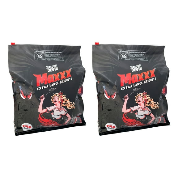 Jealous Devil XL All Natural Hardwood Charcoal Pillow Briquets 10 Pound (2 Pack)