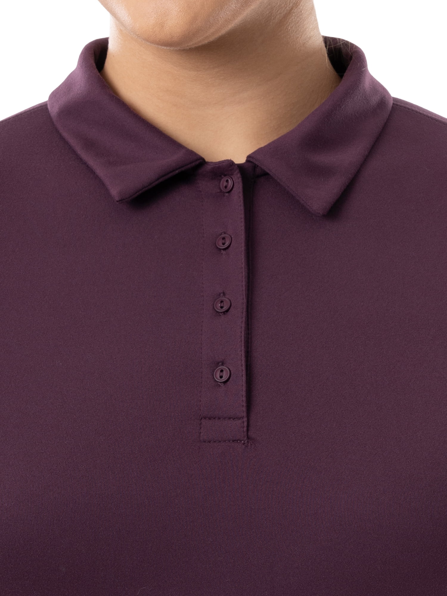 Athletic Works Women's Plus Active Short Sleeve Lightweight Polo Shirt, size 1X-4X