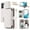White, variant on Dswteny Argyle Wallet Case for Samsung Galaxy S22 5G with Wrist Strap Shoulder Strap Zipper PU Leather Flip Credit Card Holder Stand Cell Phone Cover for S 22 22S 4G G5 6.1 inch Women Girls White