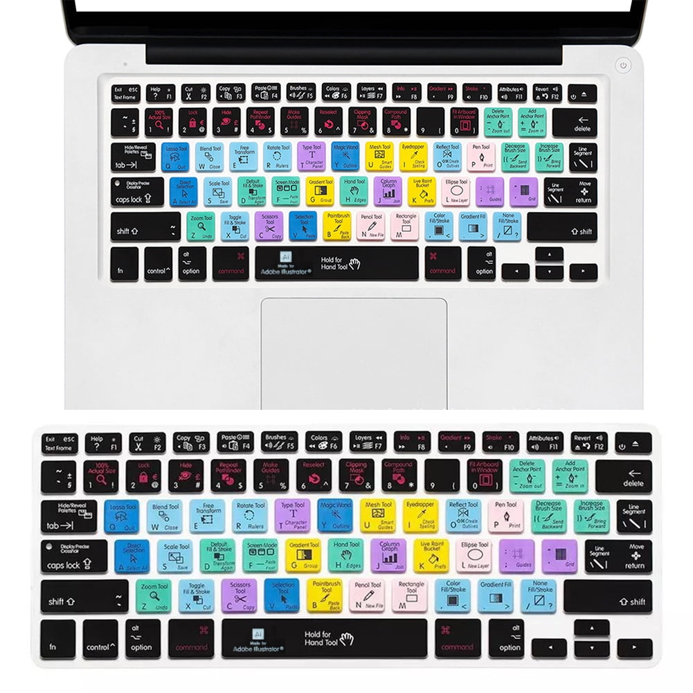 Illustrator Ai English Shortcuts Hot Keys Keyboard Skin Cover Protector For Macbook Air 13 And Macbook Pro 13 15 17 Walmart Com