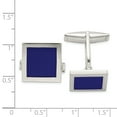 thumbnail image 2 of 925 Sterling Silver Lapis Lazuli Cuff Links Link Collar Stay   For Dad Mens  For Him, 2 of 6