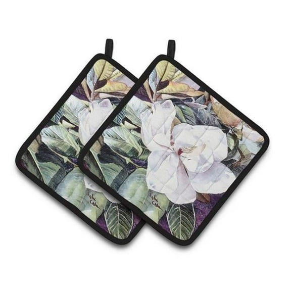 Flower - Magnolia Pair of Pot Holders, 7.5 x 3 x 7.5 in.