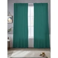 thumbnail image 2 of Dark Green Sheer Curtains 108 Inch Length 2 Panels Set for Living Room/Bedroom, Modern Pure Dark Green Semi Curtain Sheers Drapes Rod Pocket Curtains Window Treatment Set 52''x108''x2, 2 of 7