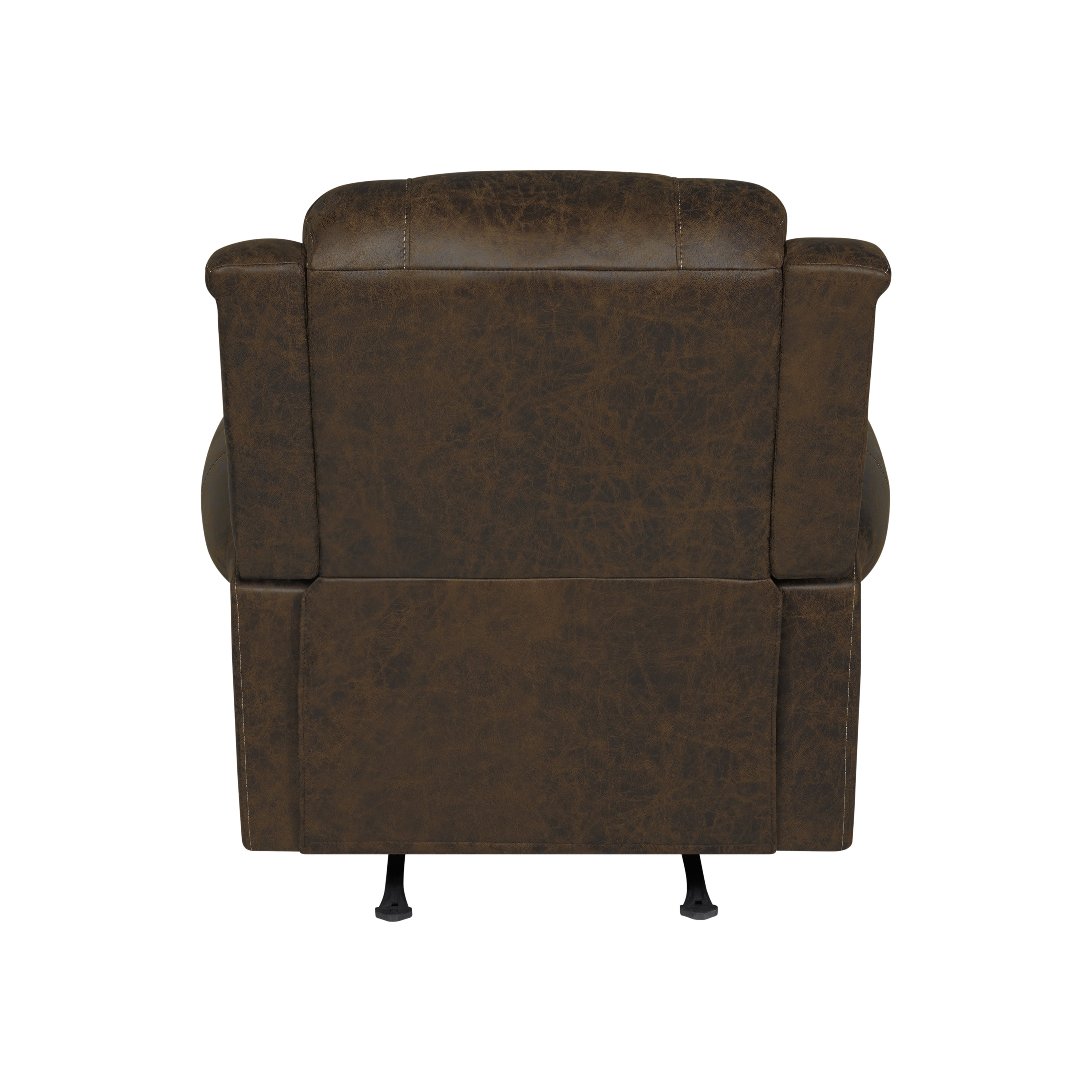 Homesvale Extra Large Rocker Recliner, Brown Distressed Faux Leather