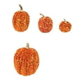 thumbnail image 3 of MXTPOV Halloween Pumpkin Decor 7Pcs Halloween Decorations Exquisite Pumpkin Decorations with Sequins Knitted Artificial Pumpkin Ornaments Thanksgiving Decorations Home Decor, 3 of 5