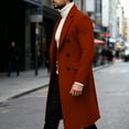 thumbnail image 4 of Havenx Overcoat for Men Double Brested Long Overcoat Lapel Collar Wool Blend Pea Coat with Pockets Casual Slim Fit Classic Winter Fashion Jacket,Vermilion XL, 4 of 4