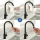 thumbnail image 4 of Grifo de cocina de calidad profesional, grifo mezclador de agua fría y caliente de calidad comercial, grifo de fregadero de acero inoxidable giratorio de 360 grados con cartucho de cerámica para uso, 4 of 4
