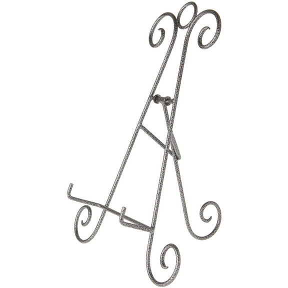 Bard's Scroll Antique Silver Collapsible Easel Stand, 15" H x 11.5" W x 8.5" D (For 11" - 11.5" Plates), Pack of 5