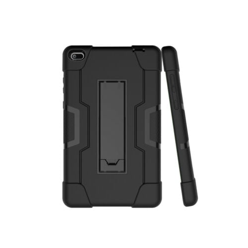 GoldCherry For Lenovo Tab E8 Case TB-8304F Heavy Duty Rugged Hybrid Armor  with Build in Kickstand Cover for Lenovo Tab E8 TB-8304F/TB-8304F1 Tablet(Black+Black)  