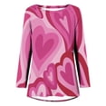 thumbnail image 4 of Qertyioot Cadeau de la Saint-Valentin pour Femme, Tunique à Manches Longues Décontractée à Col Rond pour la Saint-Valentin, 4 of 5