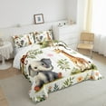 thumbnail image 4 of Feelyou Cute Elephant Print Bedding Comforter Set for Kids, Jungle Giraffe Monkey Twin Comforter Sets, Kawaii Zoo Animal Reversible Bedding Set, Microfiber Bedroom Decor, 2-Piece, 4 of 9