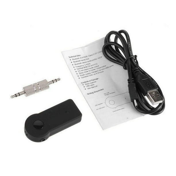 Receptor Bluetooth 3,5 mm Enchufe 2,4 GHz Llamada manos libres Adaptador Bluetooth auxiliar Universal para automóviles Jadeshay A