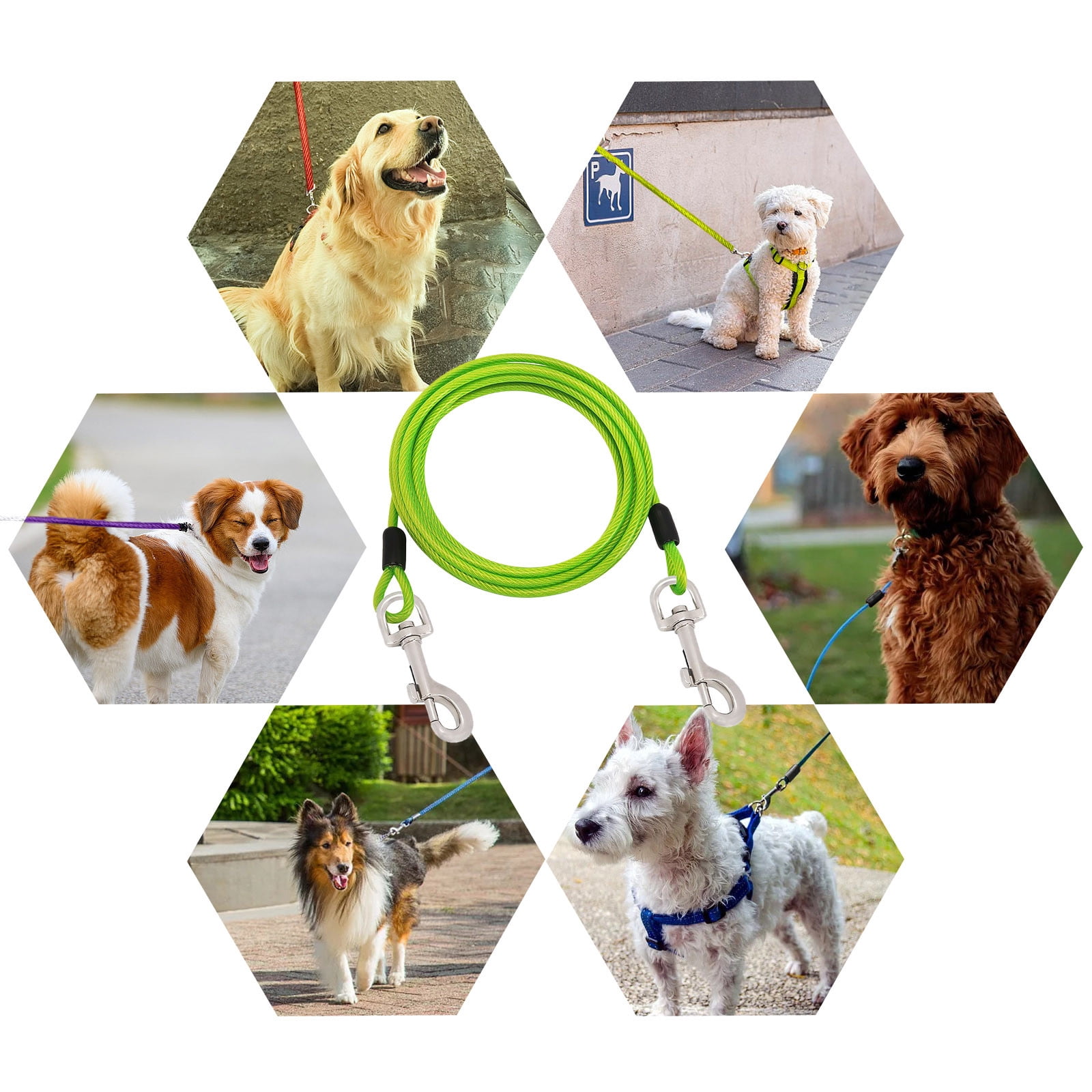Pet Outdoor Dog Tie Out 8m Leash with Swivel Chains for Yard Camping Outdoor Pet Restraint and Training