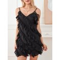thumbnail image 3 of Cenuakty Women Summer Sleeveless V Neck Ruffled Dress Spaghetti Strap Party for Cocktail Beach, 3 of 9