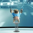 thumbnail image 3 of Adorable Pug Acrylic Car Spring Decors,Pug Car Dashboard Decors,Funny Cute Pug Cars Dashboard Decor Accessories with Spring for Desk Gifts,2D Cartoon for Cars Interior Accessory, 3 of 9