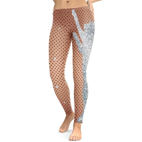 Sequin Print Mesh Leggings Size: XS for Women | FIERCEPULSE