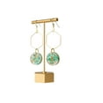 thumbnail image 3 of Hexagon Dangle Earrings with Circle Resin Artwork, 3 of 9