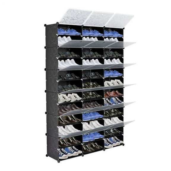 Expandable Entryway 12 Tier 36 Grids 72 Pair Shoe Rack Organizer Shelf Storage Cabinet Height 72''