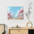 thumbnail image 6 of Kdxio Cute Pink Mushrooms Pattern Canvas Wall Art for Living Room Wall Decor for Bedroom Bathroom Modern Framed Canvas Art Prints Ready to Hang,Horizontal, 6 of 6