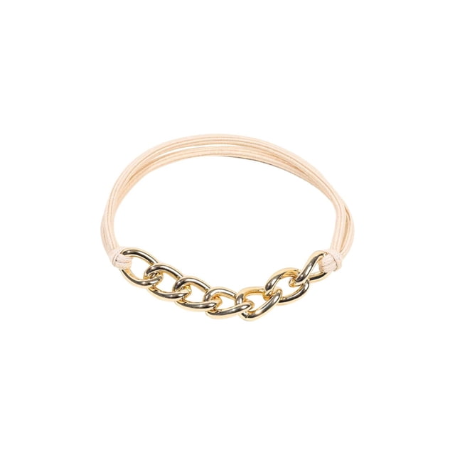 Cadena de cuero, aleación galvanizada, cordón para el pelo, anillo para el pelo, pulsera, cordón para la cabeza, pulsera, diadema elástica negra, pulsera para el pelo de mujer