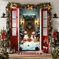 thumbnail image 4 of FastXmas 2.95 x 5.9 Ft Christmas Style Door Curtain Christmas Hanging Backdrop Santa Claus Deer Door Curtain Xmas Pendant Cover Christmas Door Decor for Home Wall Background Cloth Winter Holiday, 4 of 6