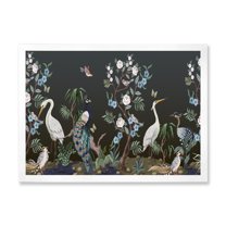 Designart 'Chinoiserie With Peonies and Birds IV' Traditional Framed Art Print