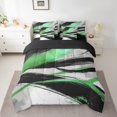 YST Black and Green Gradient Bed in a Bag 7pcs Grey Ombre Bedding Set