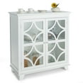 thumbnail image 1 of Costway Armoire de Rangement de Cuisine Buffet avec Portes en Verre et Étagère Réglable Blanc, 1 of 10