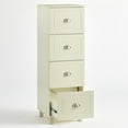 thumbnail image 4 of Bradley 4 Drawer Vertical Wood Filing Cabinet, White, 4 of 8