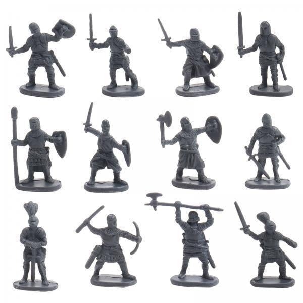 200 Piezas de Juguetes de Plástico Medieval Caballero Hugo Infantería Espadachín