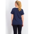 thumbnail image 2 of Karen Scott Women's Lace-Up Layered-Look Top Navy Size Extra Small, 2 of 3