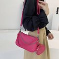 thumbnail image 2 of sweethay Bolsos cruzados 3 en 1 para mujer, bolso de hombro, organizador de estilo informal, bolso con forma de media luna, bolsos de mano con Bolsas de mensajero y de hombro Rosa roja, 2 of 6