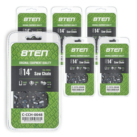 Full Chisel Chainsaw Chain 14 inch .050 3/8 LP 50 DL for Stihl Craftsman 6 Pack 810-CCC2260H