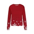 thumbnail image 5 of Christmas Sweatshirts for Women Crew Neck Casual Print Long Sleeve Fashion Pullover Hoodless Sweatshirt, 5 of 6