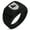 Black, variant on Stainless Steel Bull Bravery Coat of Arms Shield Geometric Pattern Step-Down Biker Style Polished Ring