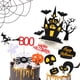 thumbnail image 2 of 3 juegos de adornos para tarta de feliz cumpleaños, decoraciones de Halloween, casa fantasma con purpurina negra, calabaza, gato, murciélago fantasma, temática de Halloween, 2 of 5