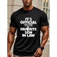 thumbnail image 1 of Camiseta con estampado de "Yerno Favorito", camisetas para hombre, camiseta informal de manga corta para verano, camisetas de ocio, 1 of 5
